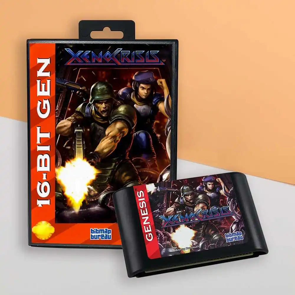 for Xeno Crisis Xenocrisis US cover 16bit retro game cartridge for Sega Genesis Megadrive video game consoles