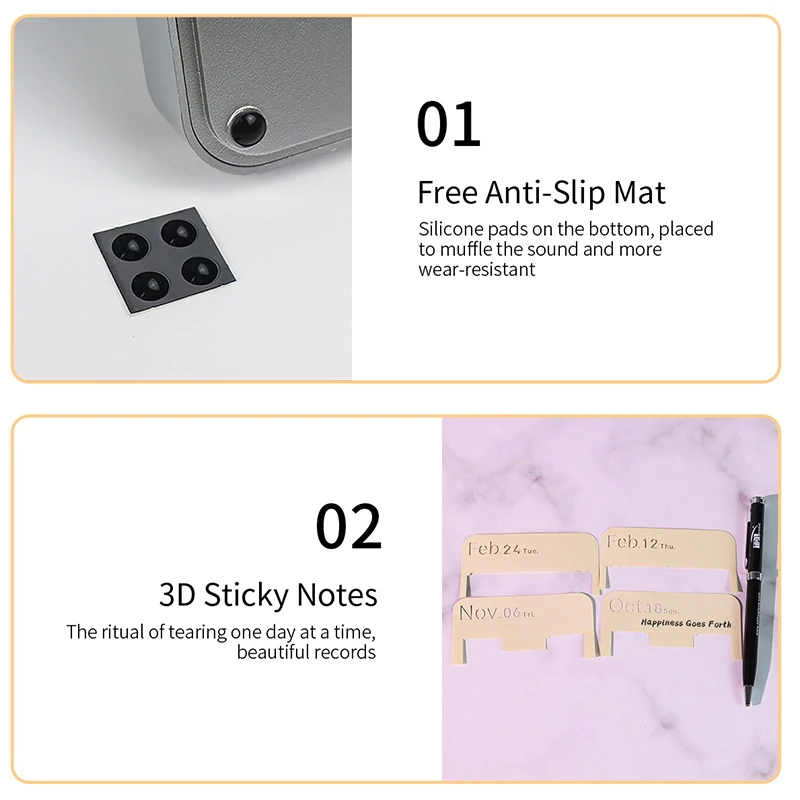 3D Tear-away Calendar Paper Carving Art Memo Pad Notepad Gift Christmas Time Piece Calendar 2026 Desk Calendar With LED Light