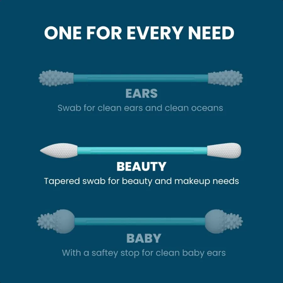 優しく環境に優しい美容習慣のための再利用可能な綿棒 使い捨て綿棒の持続可能な代替品 ゼロウェイストで簡単