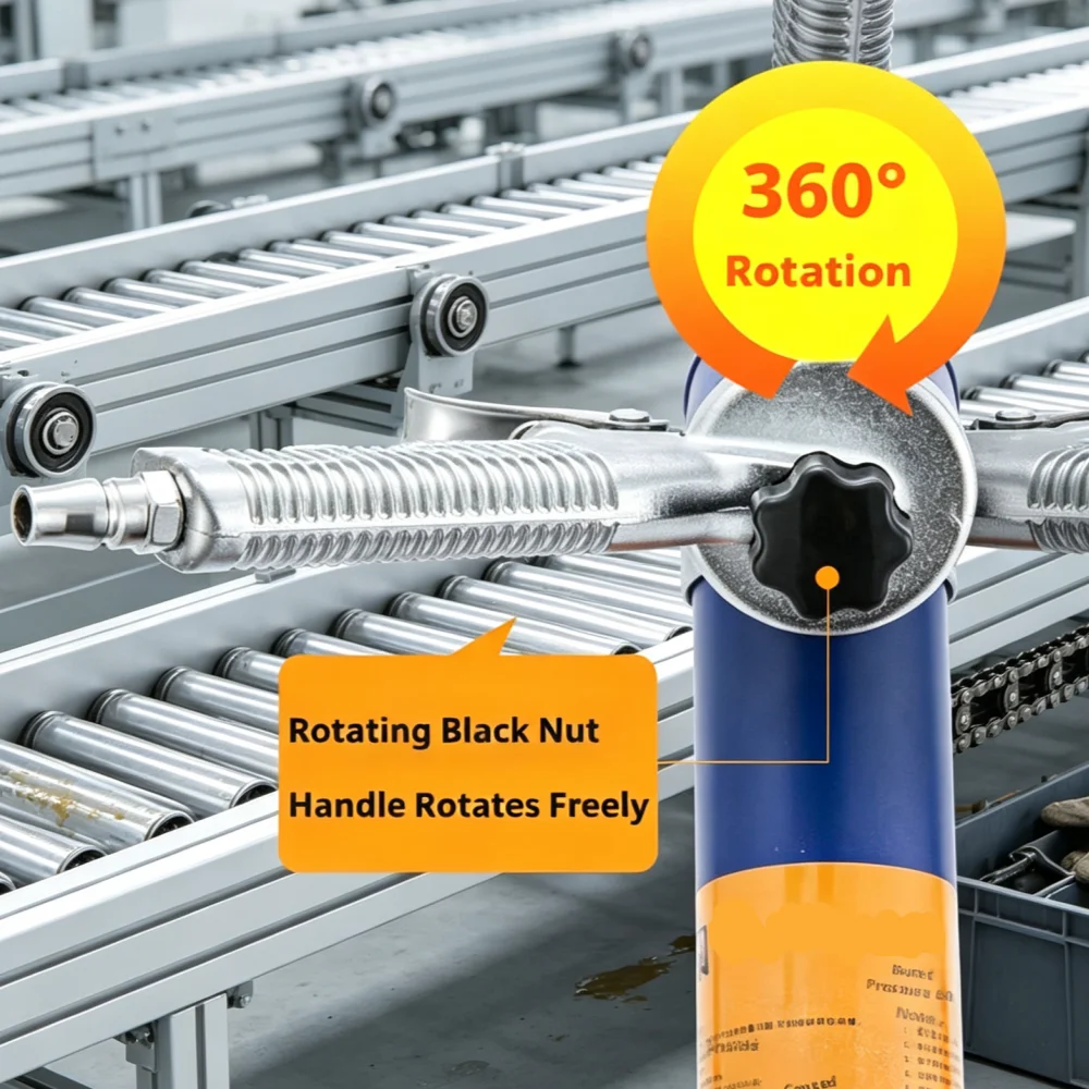 600cc Pneumatic Grease Gun High Pressure Continuous Air Grease Gun for Heavy Machinery Maintenance