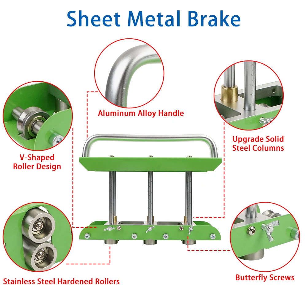 Professional Edition 3-Station Metal Edge Roller Bending Tool for Making Rain Diverter & Folding Edges for Metal Roofs