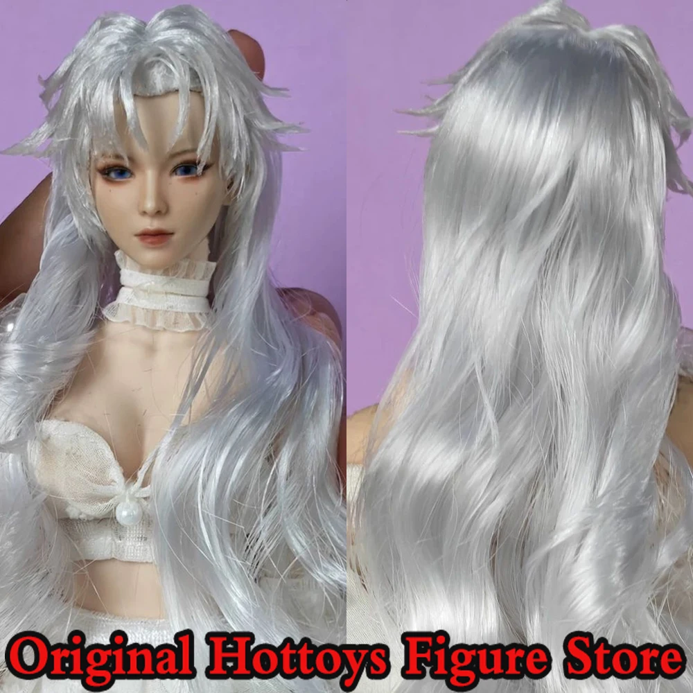 1/6 Scale Female Soldier Scene Accessory Handmade Wigs Series Silver White Hair Cover For 12-inches Action Figure Model Toys