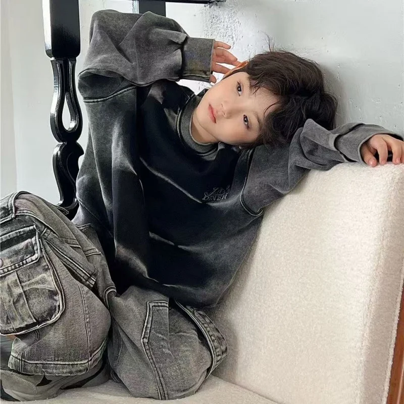 

Children Clothes Kids Handsome Hoodie Spring Autumn Trendy Sweatshirts Boys Korean Style Fashionable Kids Casual Hoodie Top