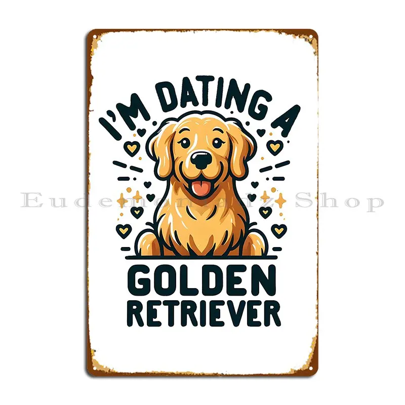 Golden Retriever Boyfriend Metal Sign Print Funny Decoration Mural Wall Mural Tin Sign Poster