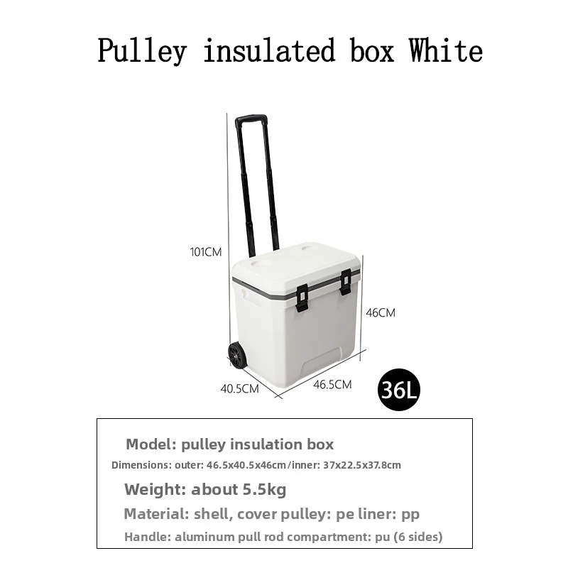 

Large Capacity Wheeled Cooler Box Portable Outdoor Ice Chest Insulated Fishing Picnic Camping Food Storage Container
