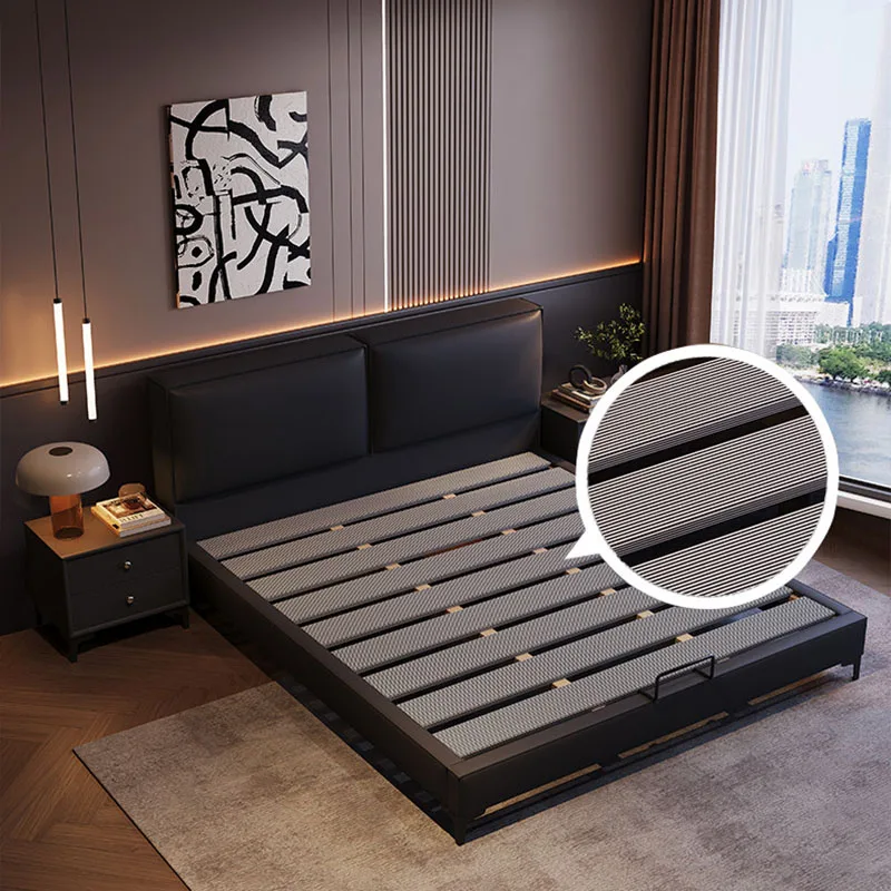 

Modern Simple Bed Bedroom Frame Queen Double Storage Design Space Saving Luxury Massage Bed Sleeping Safe Cama Home Furniture