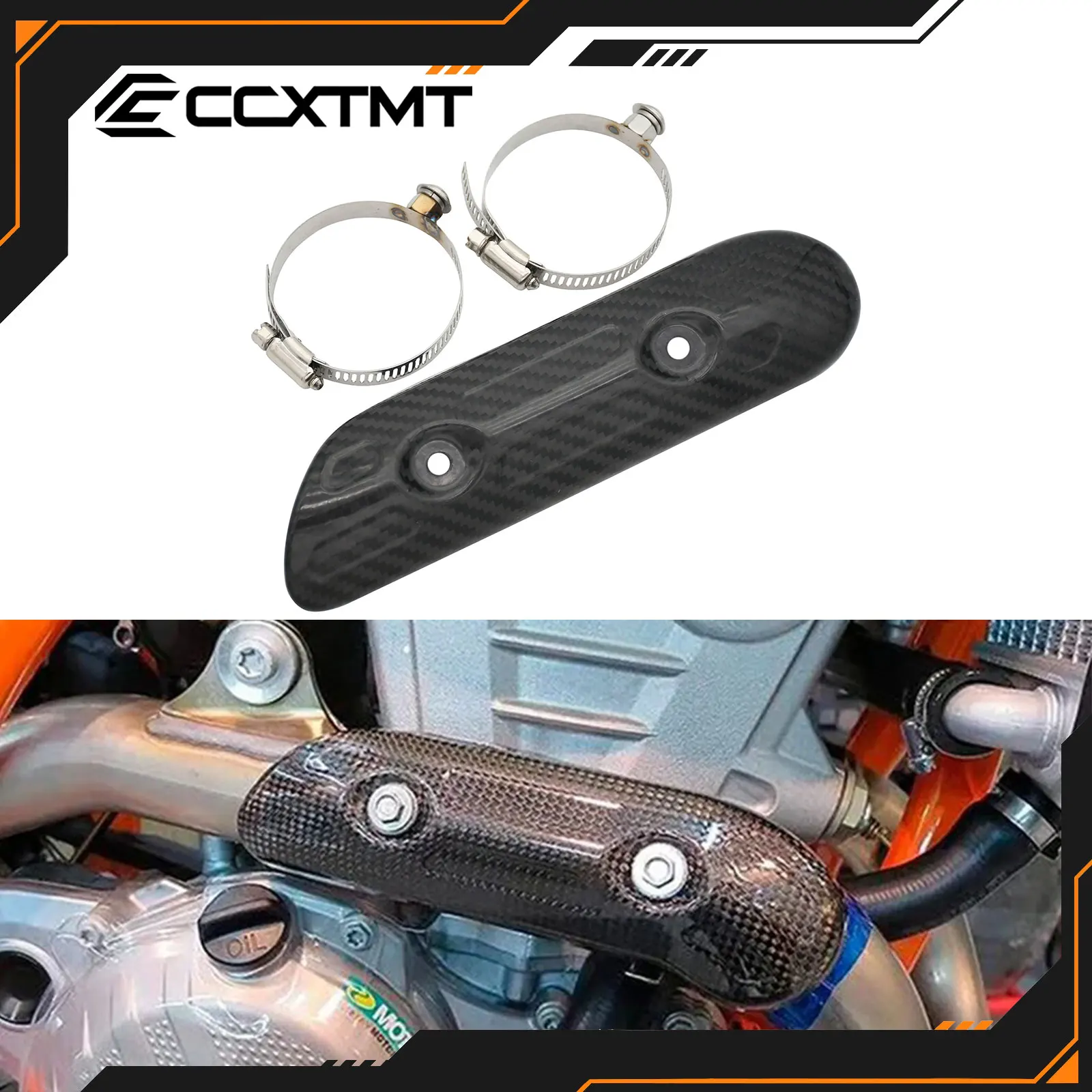 Protector térmico de escape de fibra de carbono para motocicleta, Protector para Huqvarna FX FE 230 350 450 501 2017-2023 para KTM EXC EXCF 2007-2023