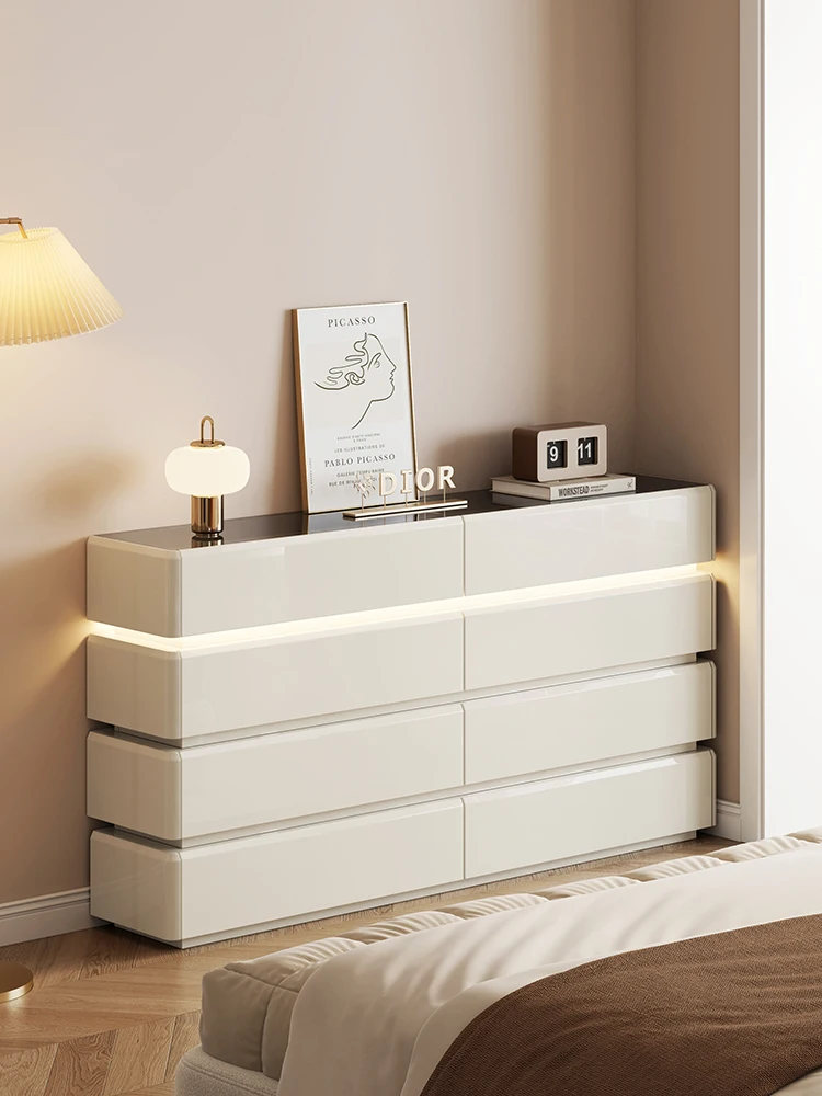 

Simple and modern bedside cabinet chest of drawers TV cabinet against the wall
