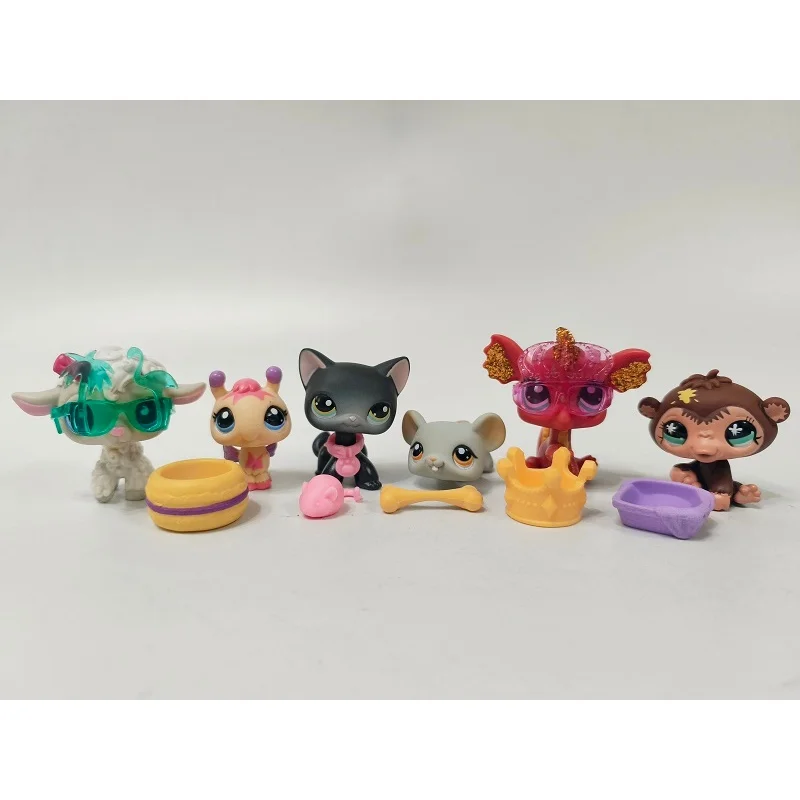 6pcs/lot LPS Figure pet shop Rat Cat Sheep W/Accessories Littlest Pet Shop toy #001