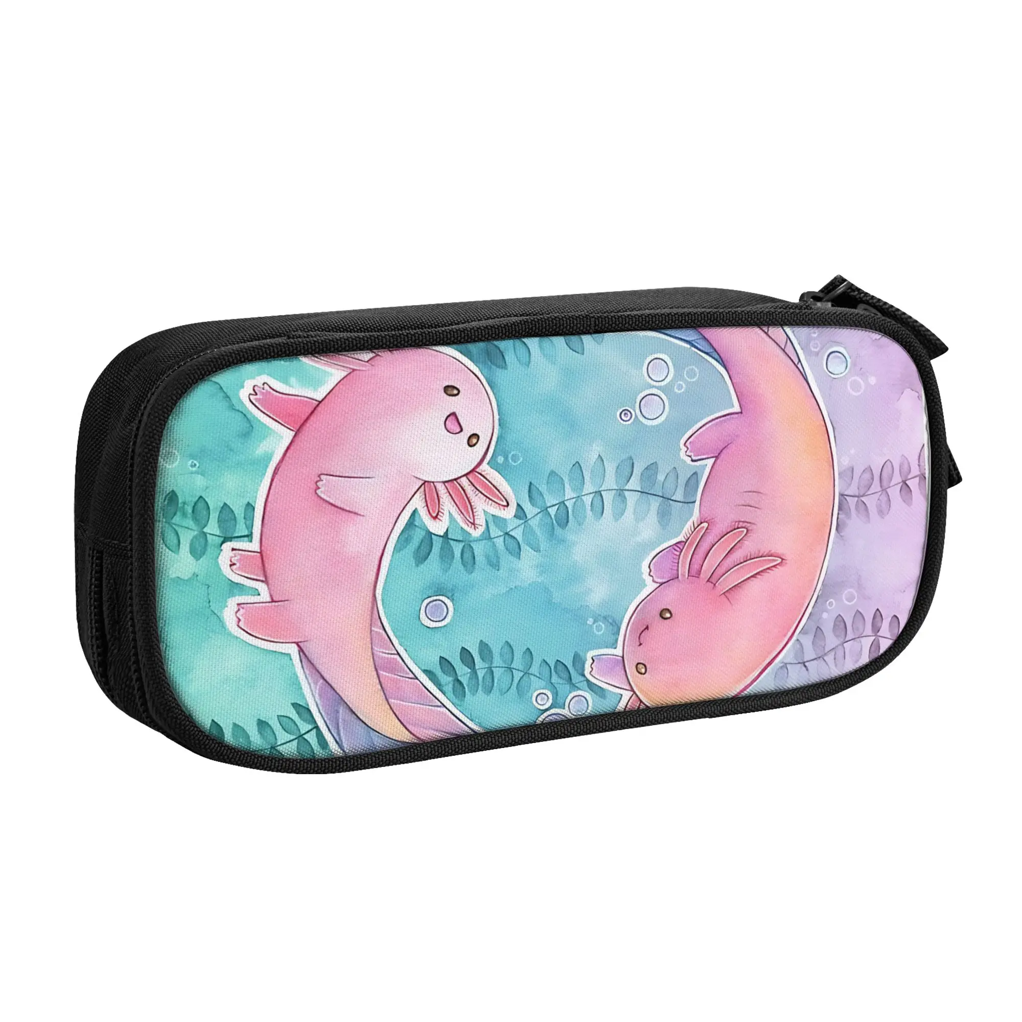 1 piece Lightweight Super Cute Pencil Case Student Pen Bag Axolotls School Stationery Bag