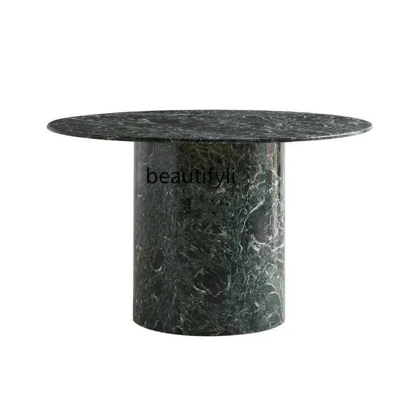 

Natural Marble Edge, Light Luxury Nordic Simple Marble Dining Table, Luxury Round Table