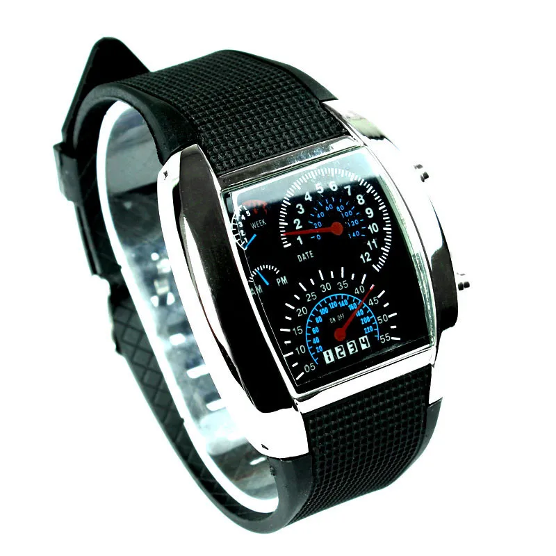 Men Watch Fashion Trendy Technology Watch Barrel Style Dial Watch Creative Personality Cool Racing Dashboard Quartz Watch