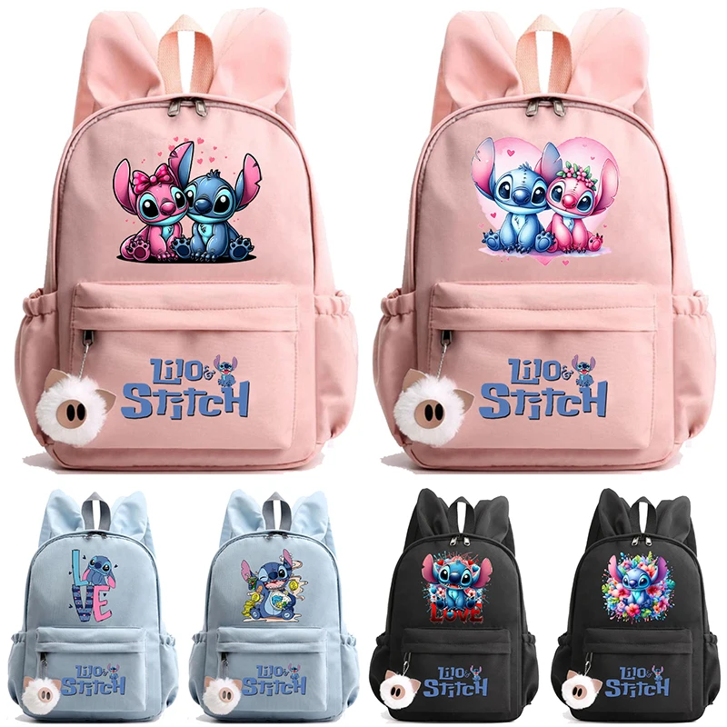 Disney Lilo Stitch Backpack for Teenager Girl Boy Student Children Schoolbag Pencilcase Women Casual Kid Birthday Gift Rucksack