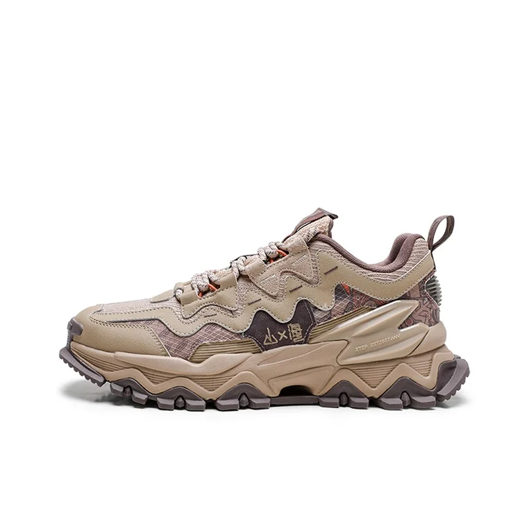 XTEP Shanhai Collection Low top Trendy Athletic Shoes Men's Beige Umber/Agarwood Umber 878319320004-9/