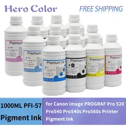 1000ML Pigment Ink PFI-57 PFi 57 pfi57 Refill ink for Canon image PROGRAF Pro 520 Pro540 Pro540s Pro560s Printer Pigment Ink