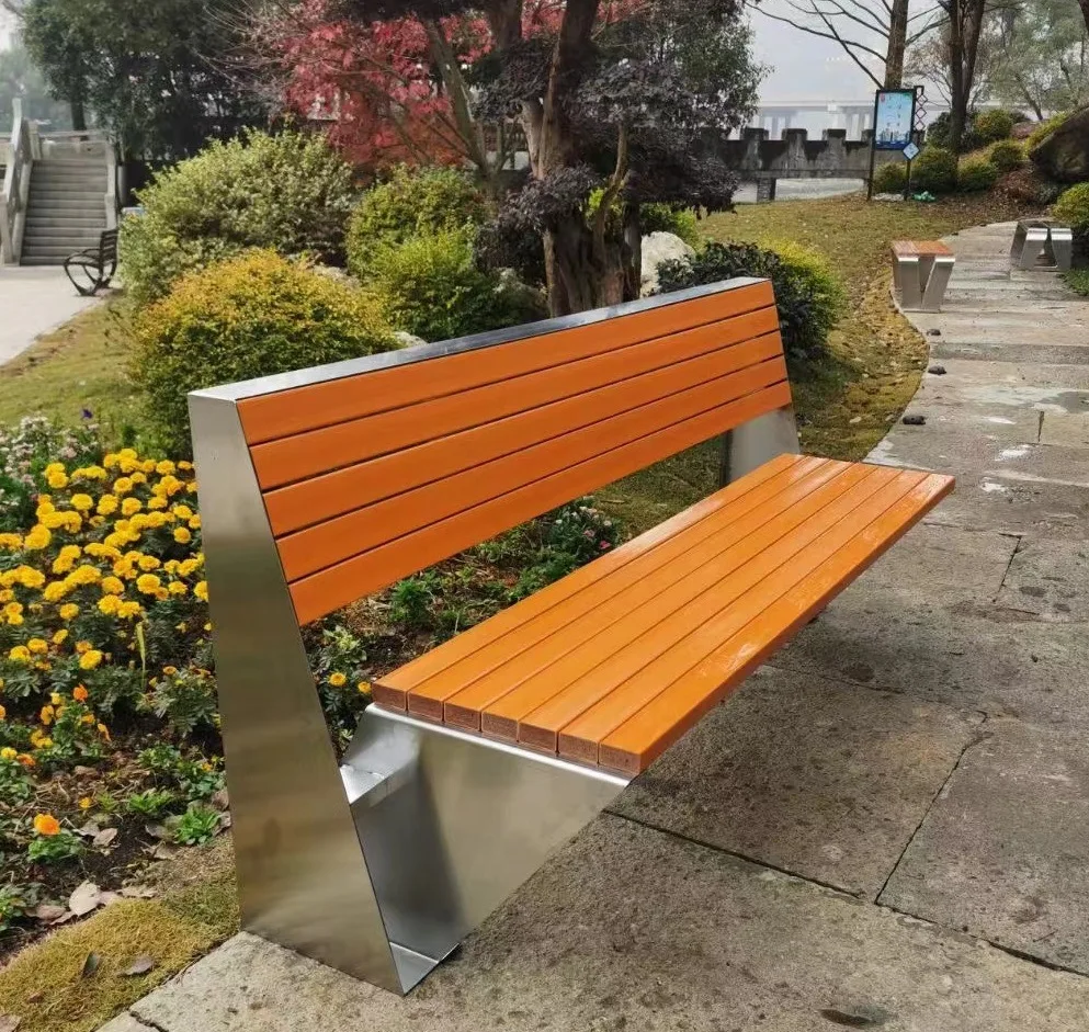 

City Square Landscape Park Garden Resting Seat Chairs Wood Waterproof Indoor Outdoor Street Public Space Work Beach Bench