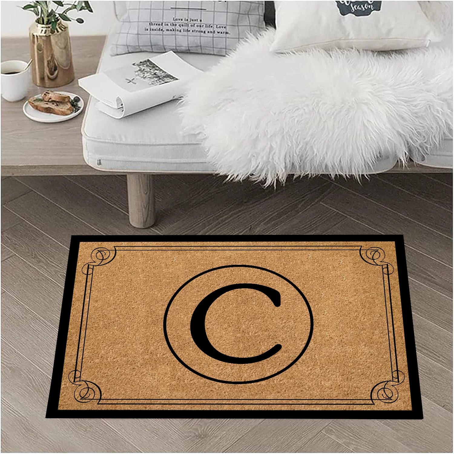 

More Personalized Door Mat With Monogram For Outdoor Indoor - Non-Slip Front Doormat With Vinyl Backing,