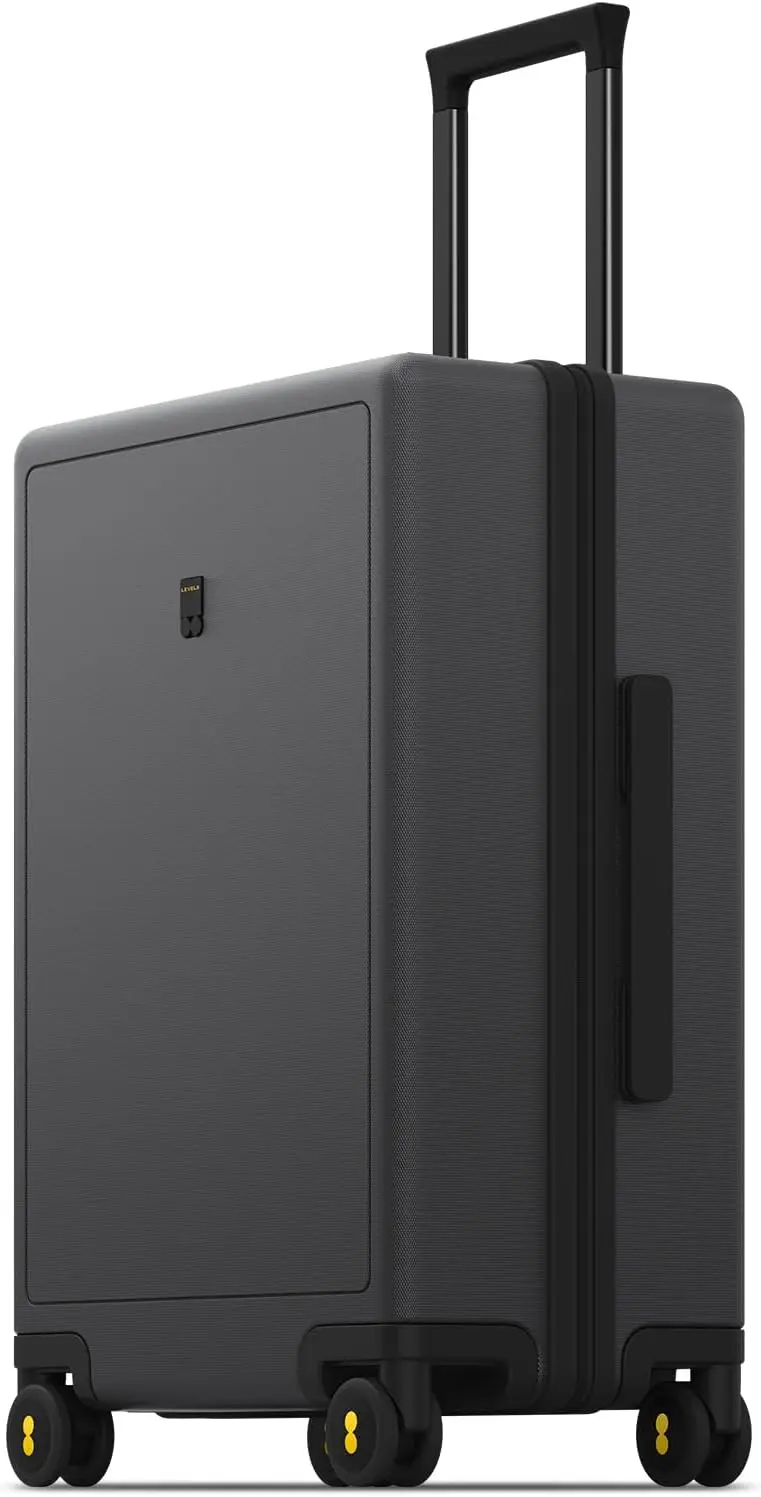 

Large Lightweight Hardside Suitcase with Luminous Textured Design, TSA Approved, 8 Spinner Wheels, 24 Inch, Dark Grey