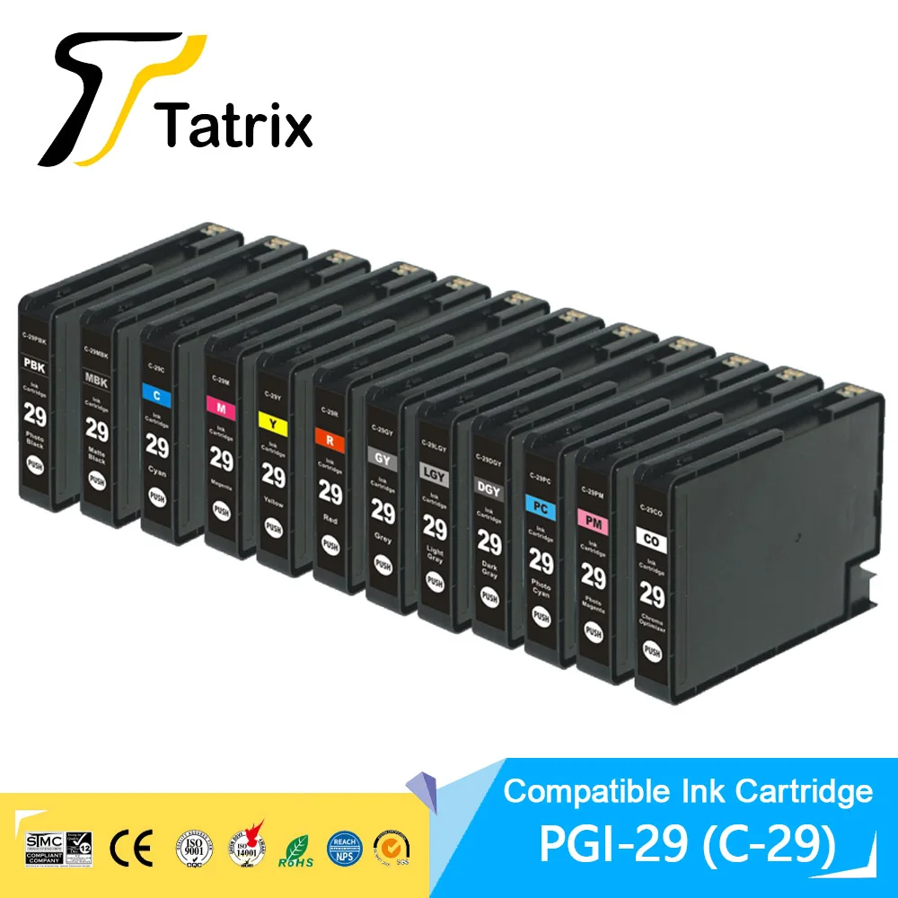 Tatrix For Canon PGI-29 PGI29 C-29 Compatible Ink Cartridge With Pigment ink For Canon Ink PIXMA  PRO-1 pro 1 Printer