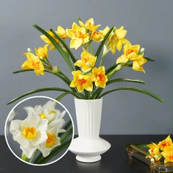 Nordic Simulated Narcissus Home Living Room Creative DIY Decoration White Yellow High Simulated Narcissus Flowers Aarrangement