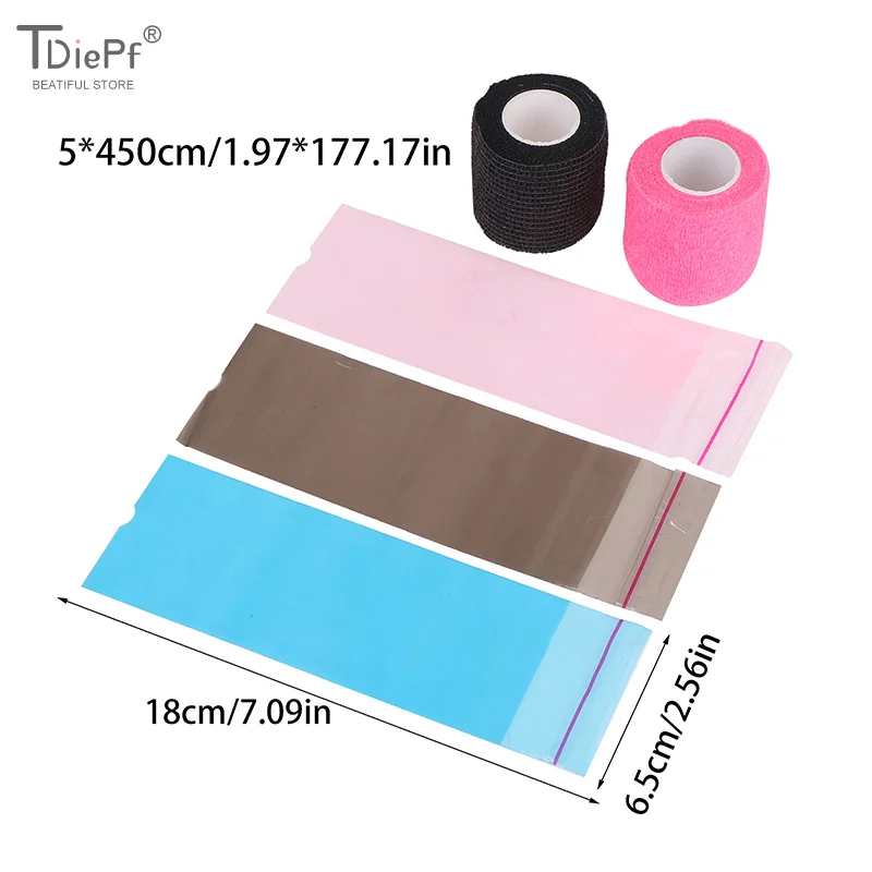 

Чехлы для тату-машин с ленточной упаковкой, 100 шт., большие сумки для ручек и 4 шт., обертки для тату-машинки, комбинация ручек