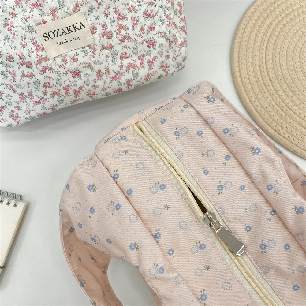 حقيبة صندوق الغداء الأزهار على الطراز الريفي، حقيبة حمل الغداء المكتبية، حقيبة حمل متنوعة ذات سعة كبيرة، حقيبة تخزين مستحضرات التجميل