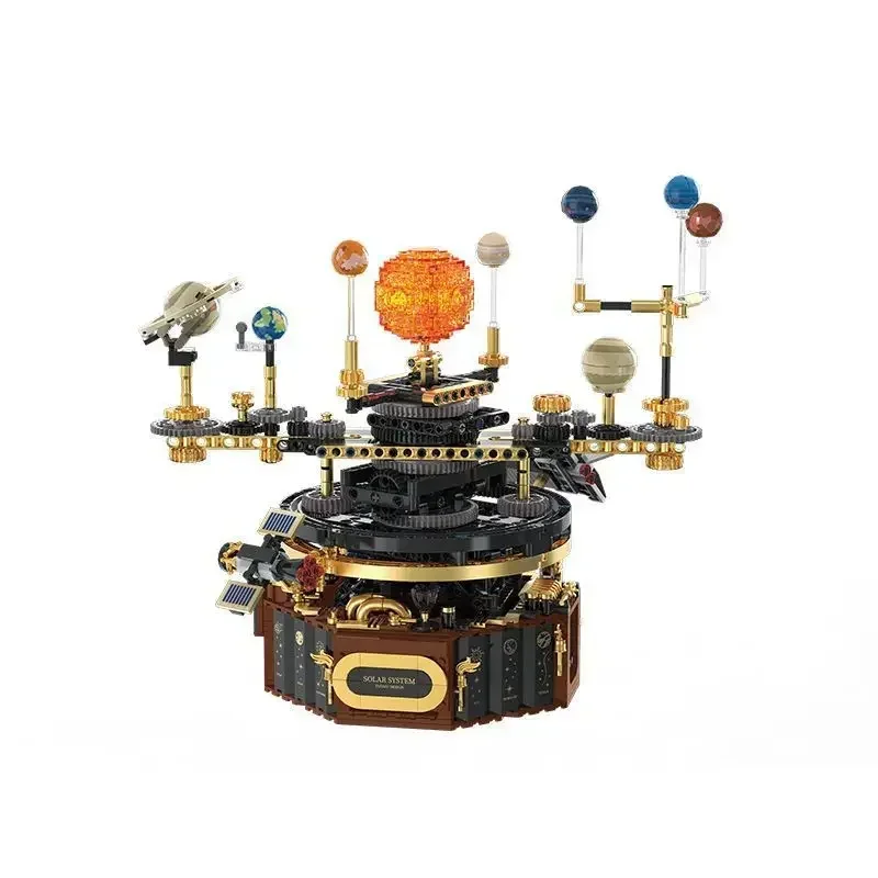 Rotate the solar system eight planets building block puzzle assembled globe