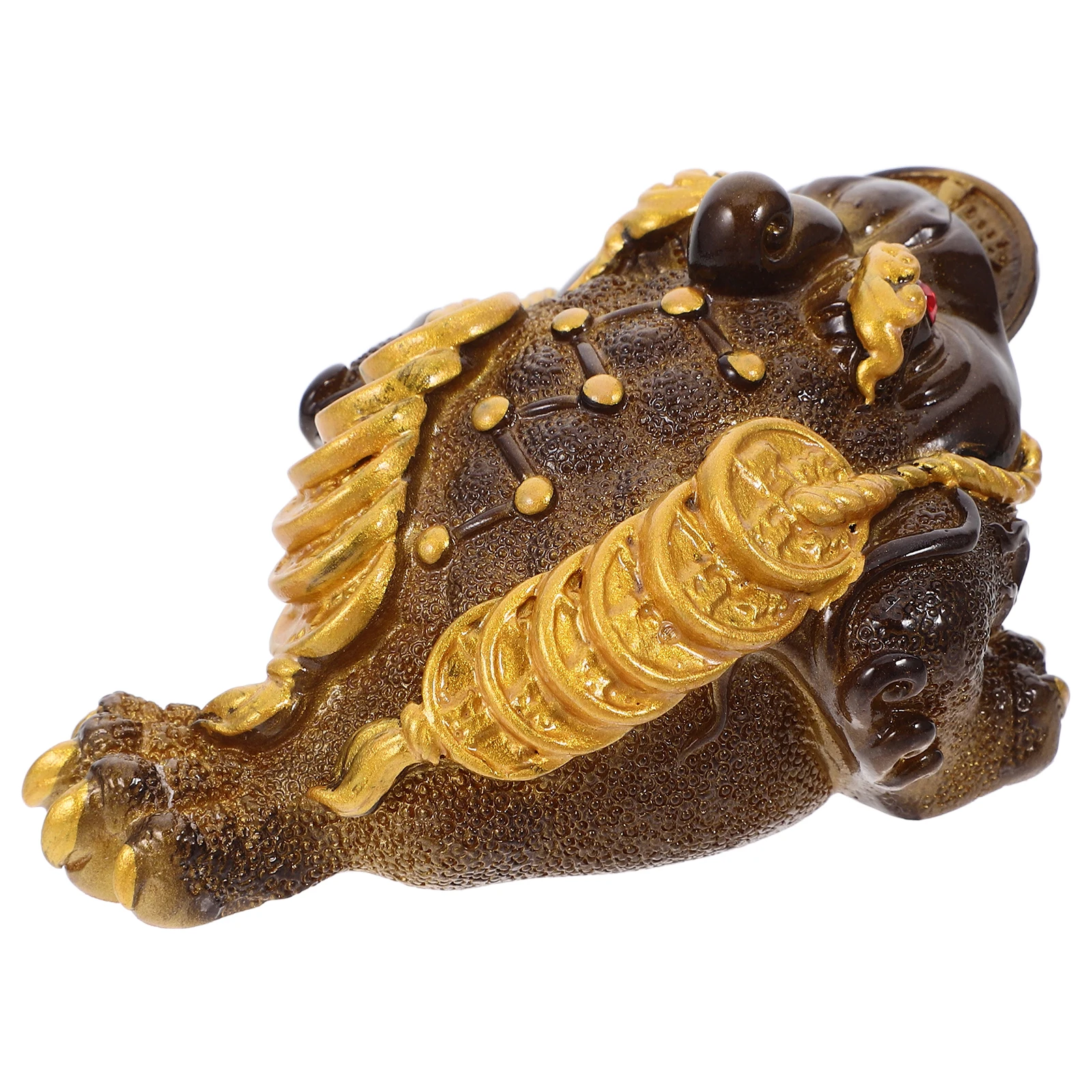 

Color-changing Golden Toad Chinese Lucky Coins Animal Feng Shui Frog with Decor Good Charm Resin