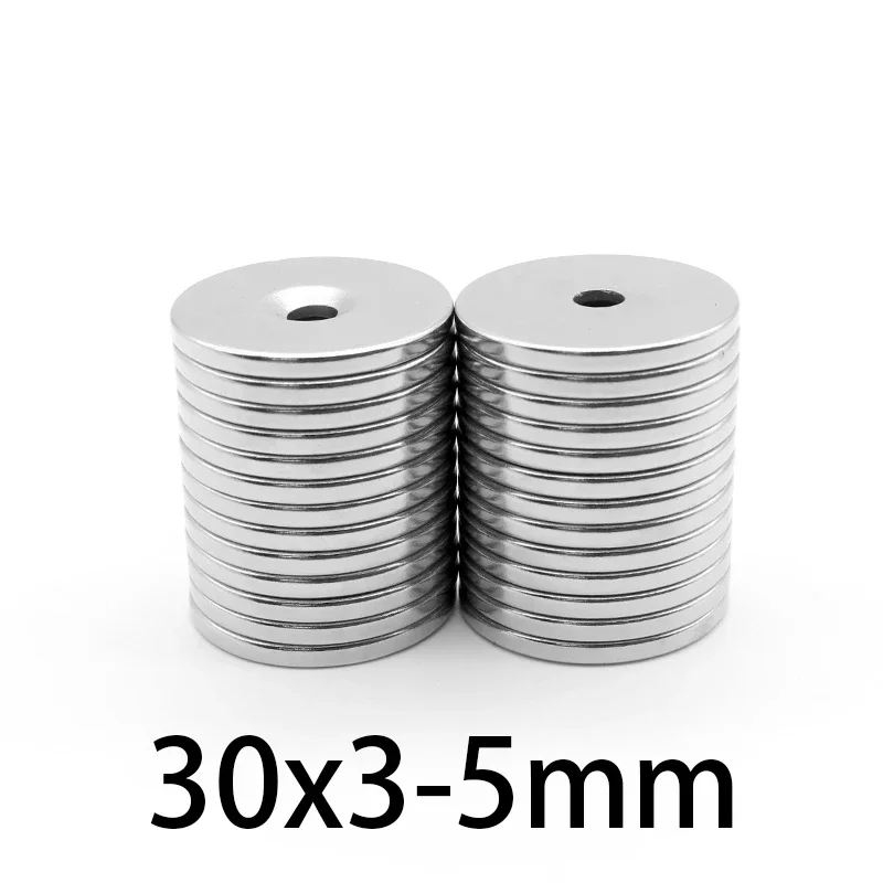 30x3-5mm Strong Rare Earth Neodymium Magnets 30*3 mm Hole 5mm Countersunk Powerful Magnetic Magnet 30mmx3mm-5mm 30*3-5mm