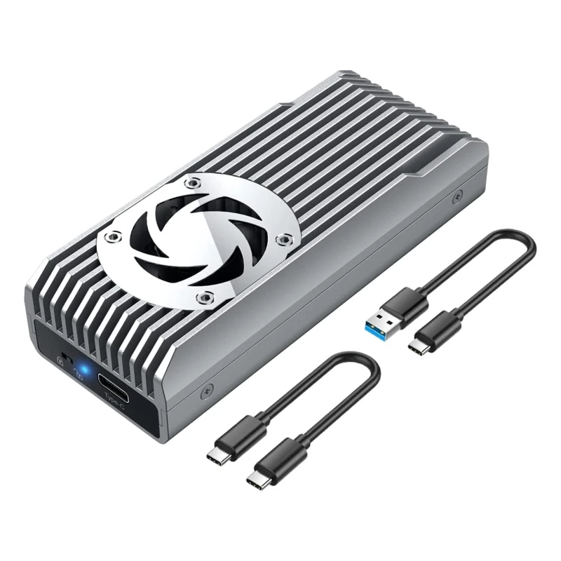 

Корпус M.2 NVME 10 Гбит/с Встроенный охлаждающий вентилятор M.2 NVME SSD Корпус Запись USB3.1 Gen2 Type-C Поддержка 2230 2242 2260 2280