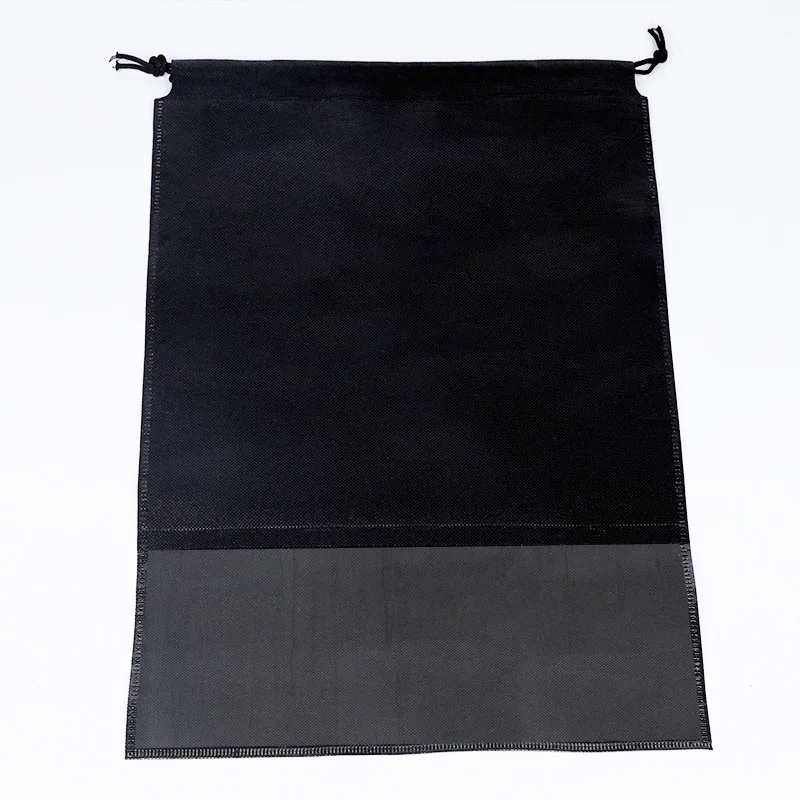 50pcs/lot 32*45cm Big Capacity Open Window Non-Woven Drawstring Bags Clothing Shoes Storage Pouches Custom Logo Print