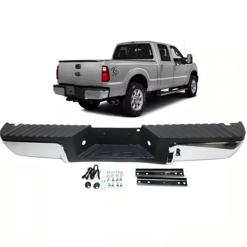 Complete Chrome Rear Bumper Assembly For 2008-2016 Ford F-250 F-350 F-450