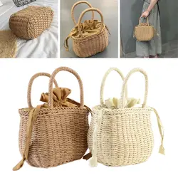 2024 Women's Straw Bag Summer Handwoven Vine Bag Wallet Willow Beach Bag Bohemian Bali Handbag