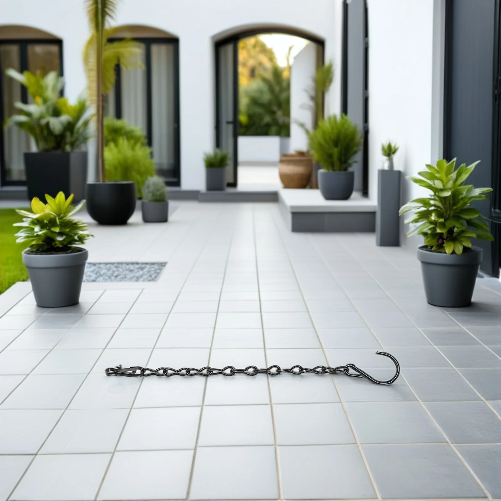 

5Pcs 24Cm Iron Hook Chain for Flowerpot Plant Hanger Wind Chime Indoor Outdoor Use Flowerpot Hook Chain Hangers for Ornament