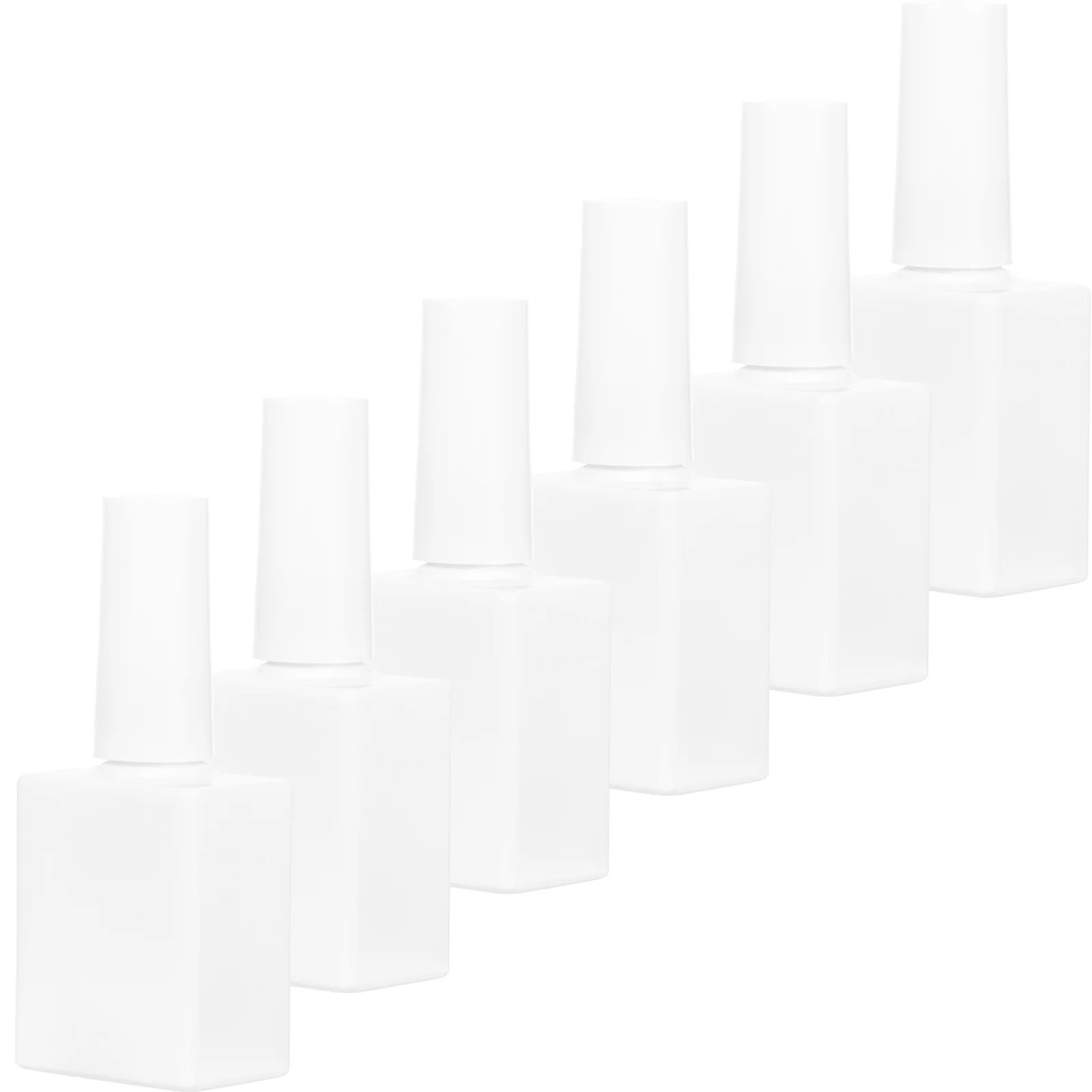 6 pezzi di bottiglie vuote per smalto, contenitori per gel riutilizzabili, a prova di perdite, dimensioni da viaggio, mix fai da te, crea nuovi pennelli colorati inclusi