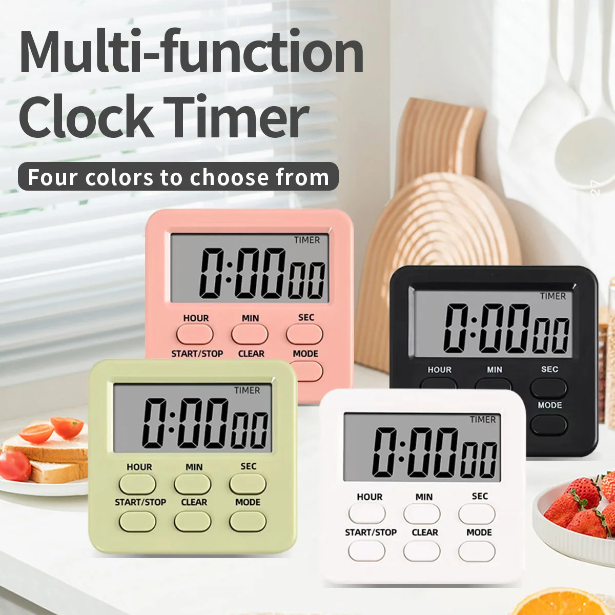 Multifunctional kitchen timer, alarm clock, home cooking, practical supplies, kitchen tools, camping, new