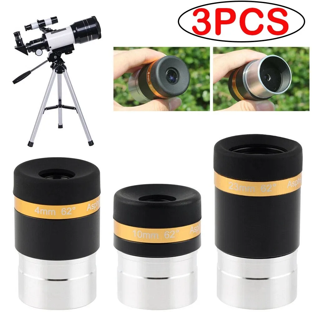 Ocular ultra grande angular de 62 graus com revestimento FMC, ocular de 1,25 polegadas, 4 mm, 10 mm, 23 mm adequado para telesc astronômico