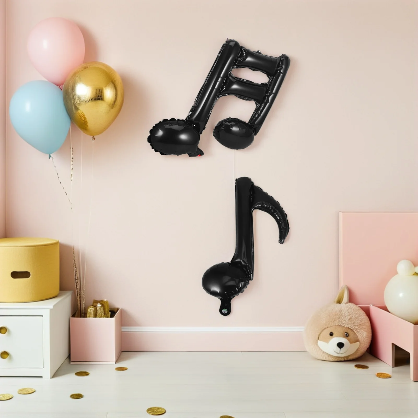 

40Pcs Music Note Foil Balloons Aluminum Film Music Themed Birthday Wedding Concert Party Decorations Black Musical Note Balloon