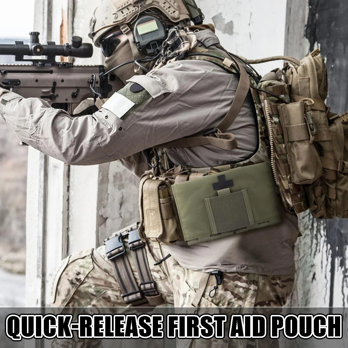 Тактическая сумка для продувки, медицинская сумка, сумка для аптечки IFAK, сумка с MOLLE и петлей для ремня, быстросъемная медицинская сумка EMT