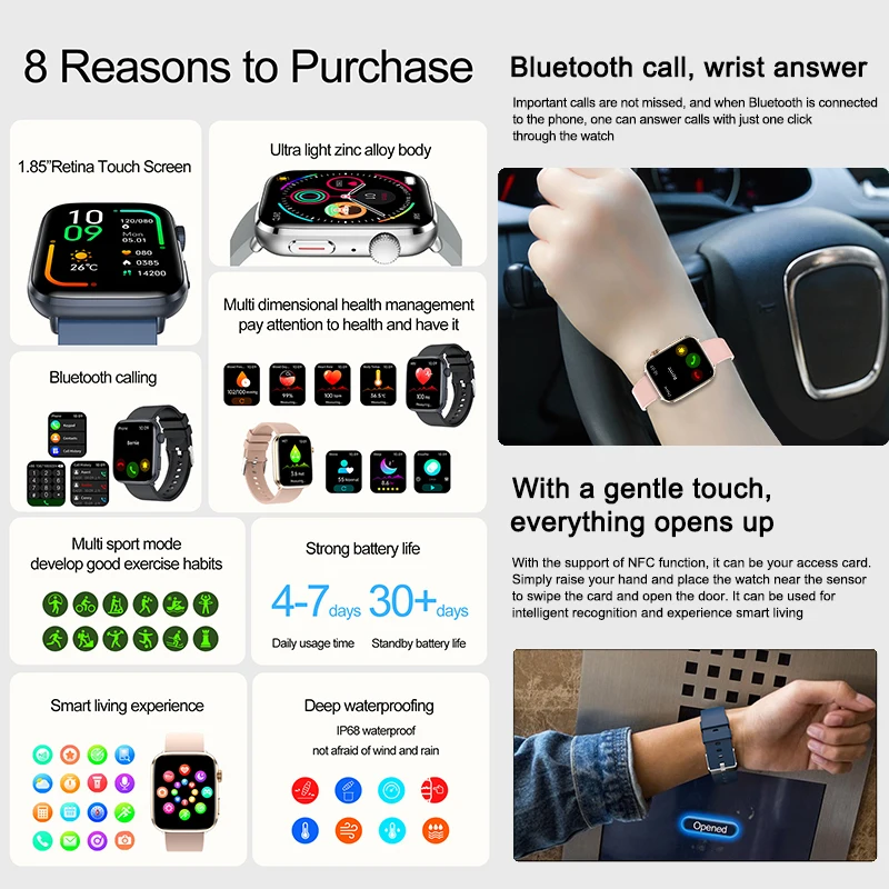 2025 Smart Watch For XIAOMI Women Full Touch Screen BT Call Waterproof Watches Sport Fitness Tracker Health Smartwatch Lady Gift - Image 2