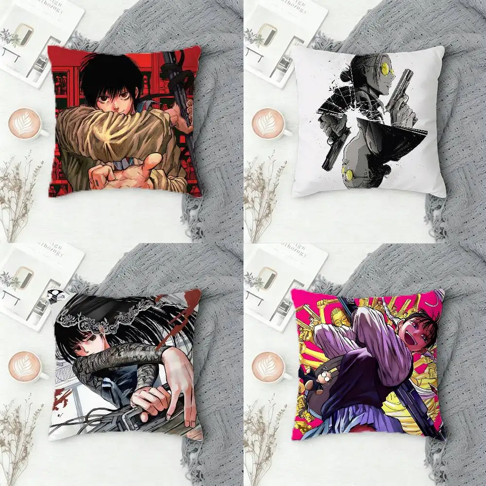 

S-Sakamoto Days Double-sided Printed Square Decorative Cushion Cover for Sofa Living Room Home Decor