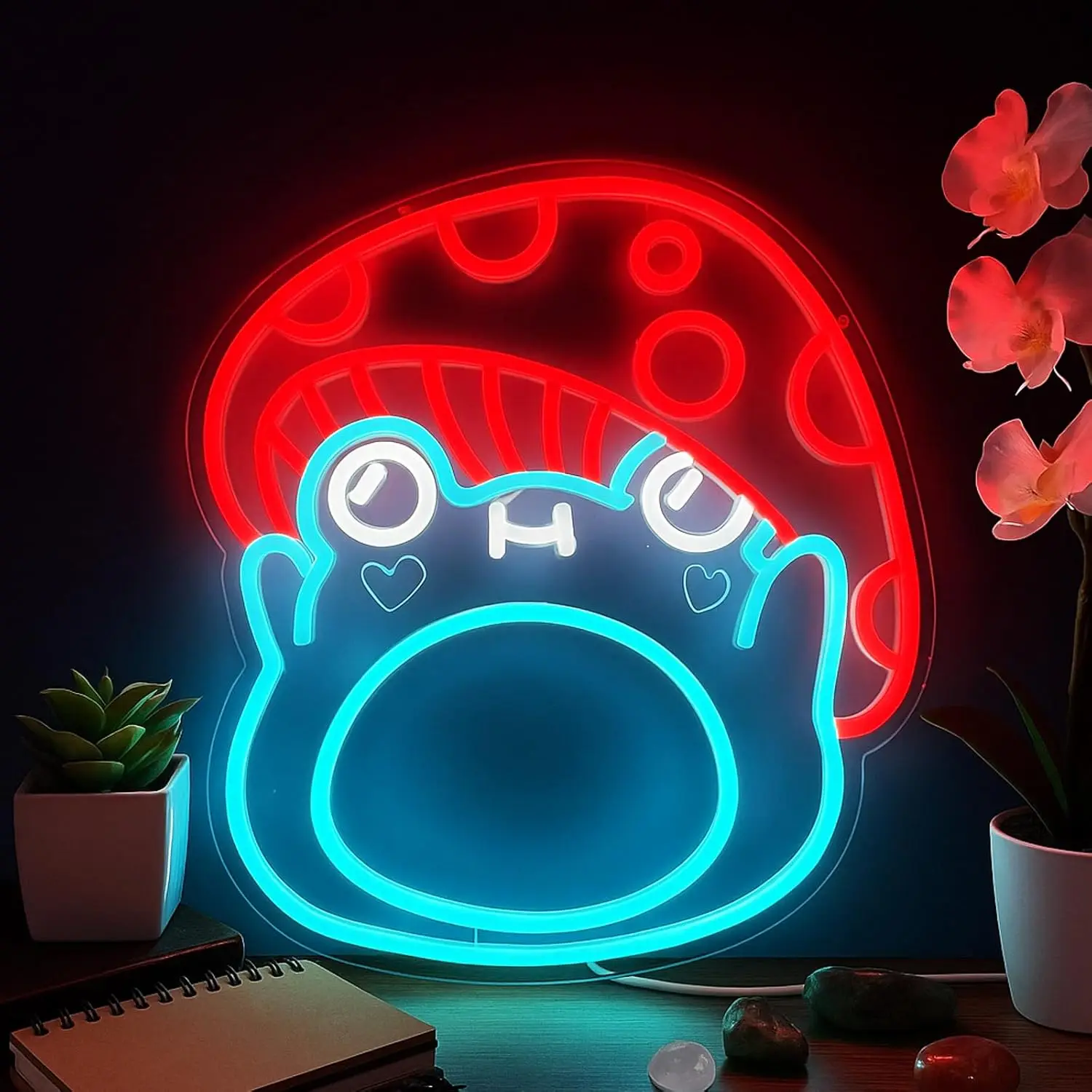 

Frog Mushroom Neon Sign LED Mushroom Light USB Neon Light for Gaming Room Bar Kid Room Party Bedroom Decoration Gift Night Light