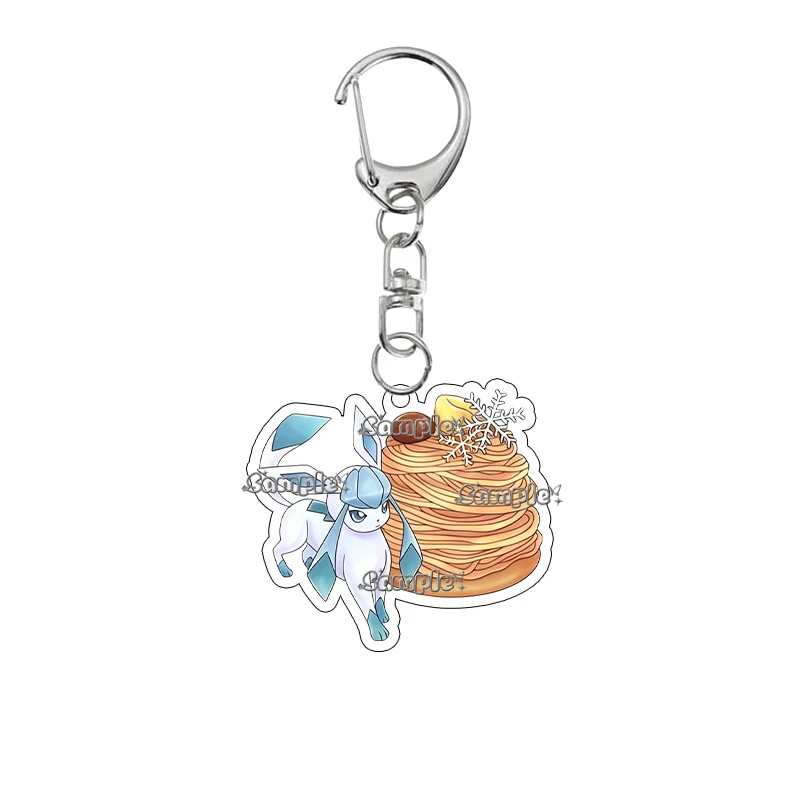 Kawaii Pocket Monsters Eevee Dessert Themed Acrylic Keychain Umbreon Jolteon Espeon Leafeon Backpack Charm Anime Bag Accessory view 4