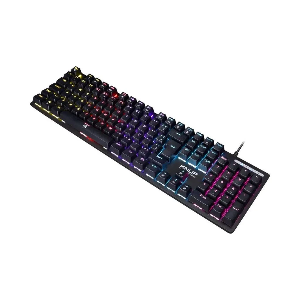 Kit Teclado e Mouse Gamer Mecânico USB RGB KP-TE131 - Knup