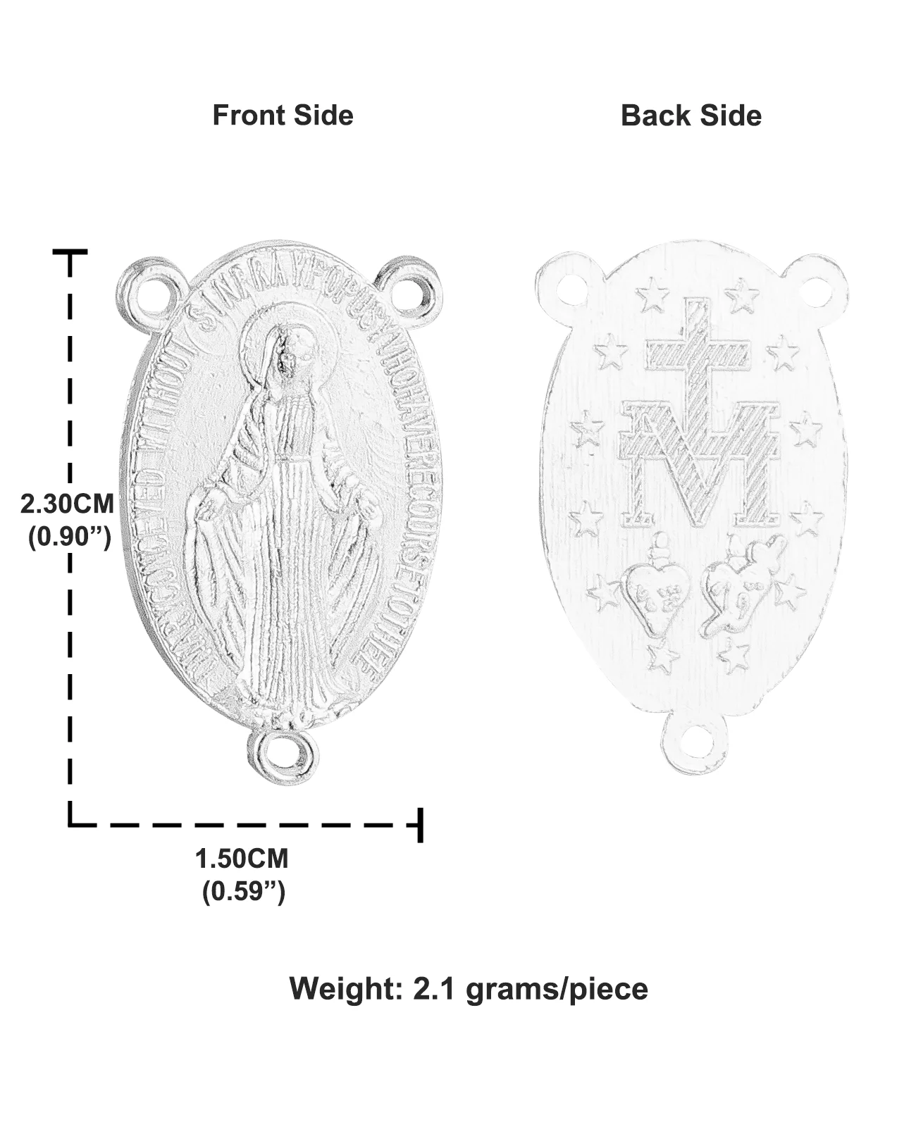 وصلات جزء من أجزاء الوردية من ميدالية ماري العذراء ، قطع مركزية من سيدة ميدالا ميلاجروسا ، إكسسوارات مجوهرات تصنعها بنفسك ، 10: