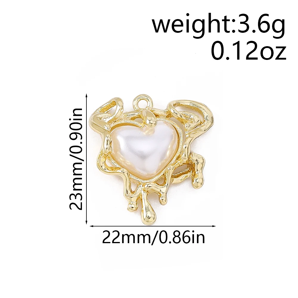 Leslie 5 Stück Modische Y2K Legierung Kristall Flüssig-Lava Herz Anhänger DIY Schmuckherstellung Charm Ohrringe Halskette Armband Zubehör – Detail 27