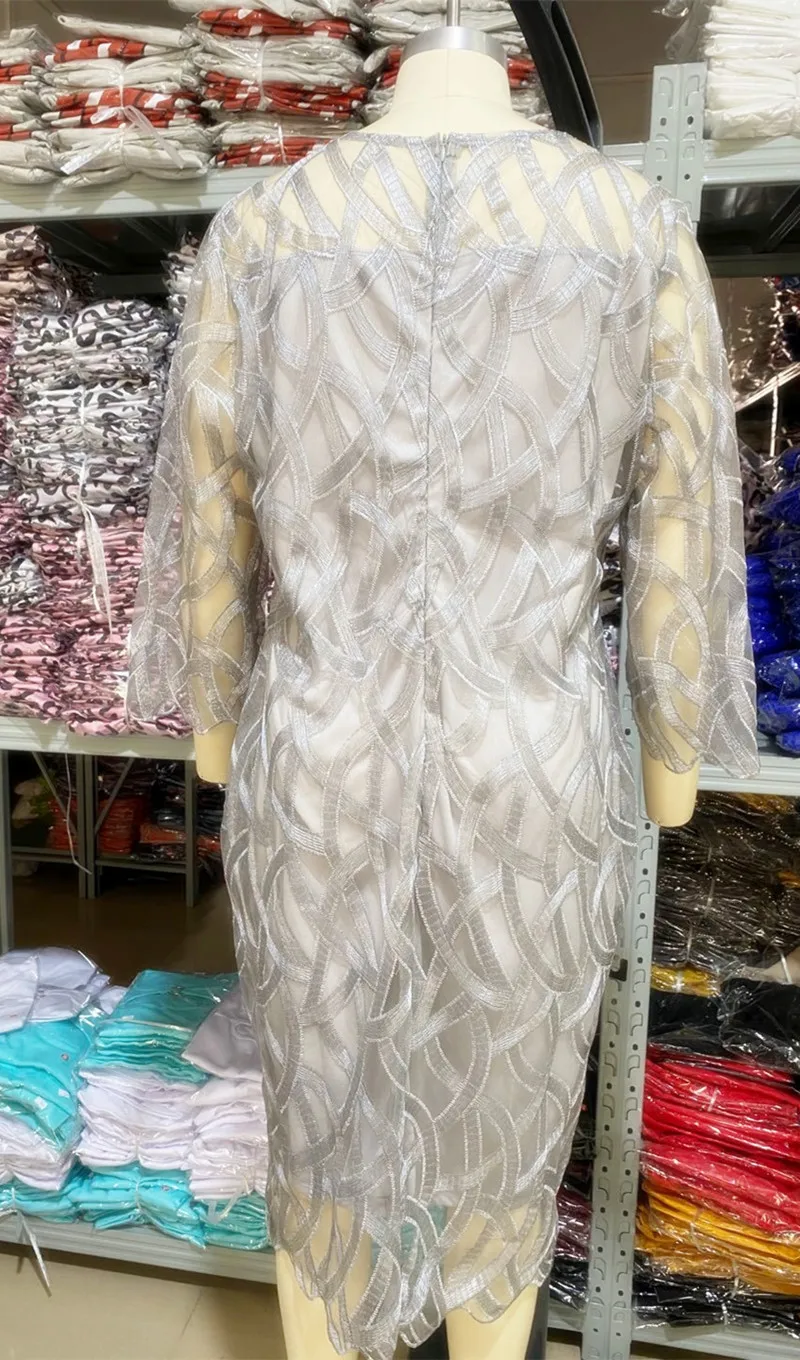 Abito da festa Slim in pizzo da donna per donna grassa 2023 o-collo manica da sera Stretch aderente 2022 abiti taglie forti Large 4XL 5XL 6XL