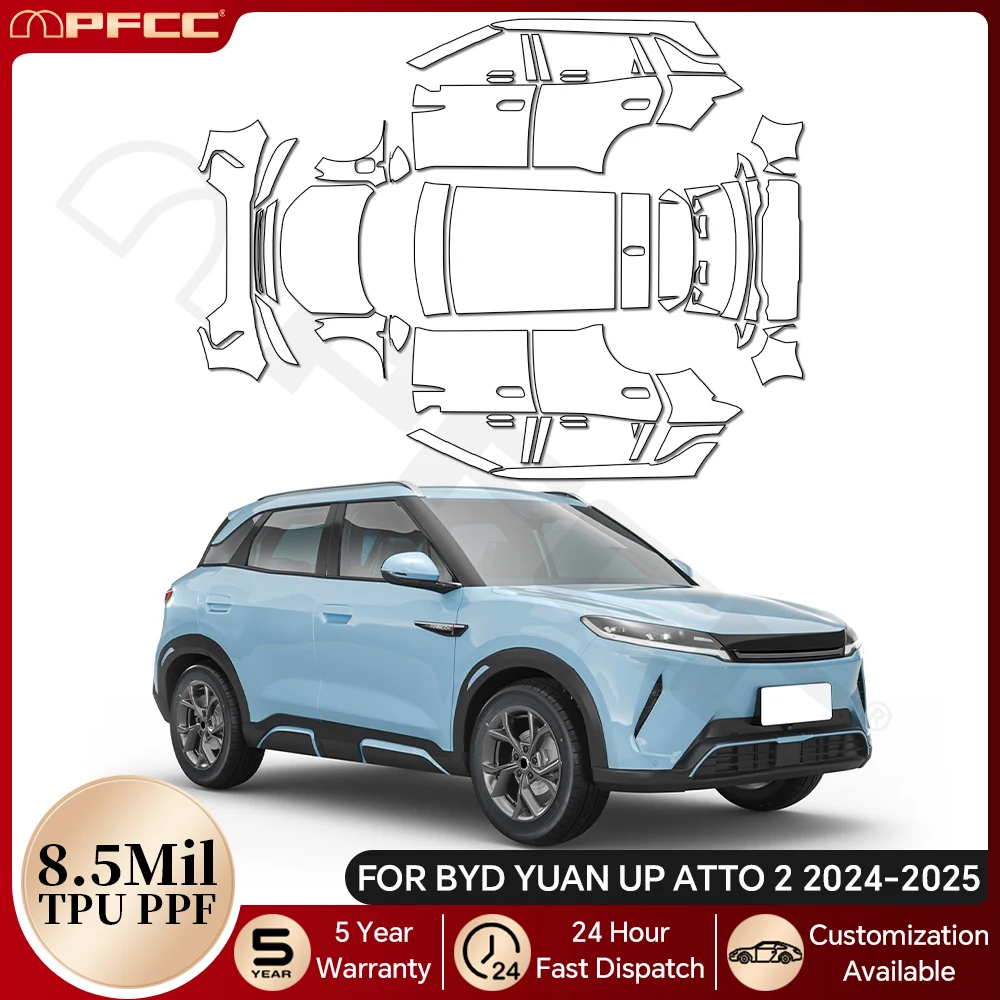 For BYD YUAN UP ATTO 2 2024-2025 8.5Mil TPU Paint Protection Film Car Body Pre-cut PPF Clear Bra Anti-Scratch Kit Resistant
