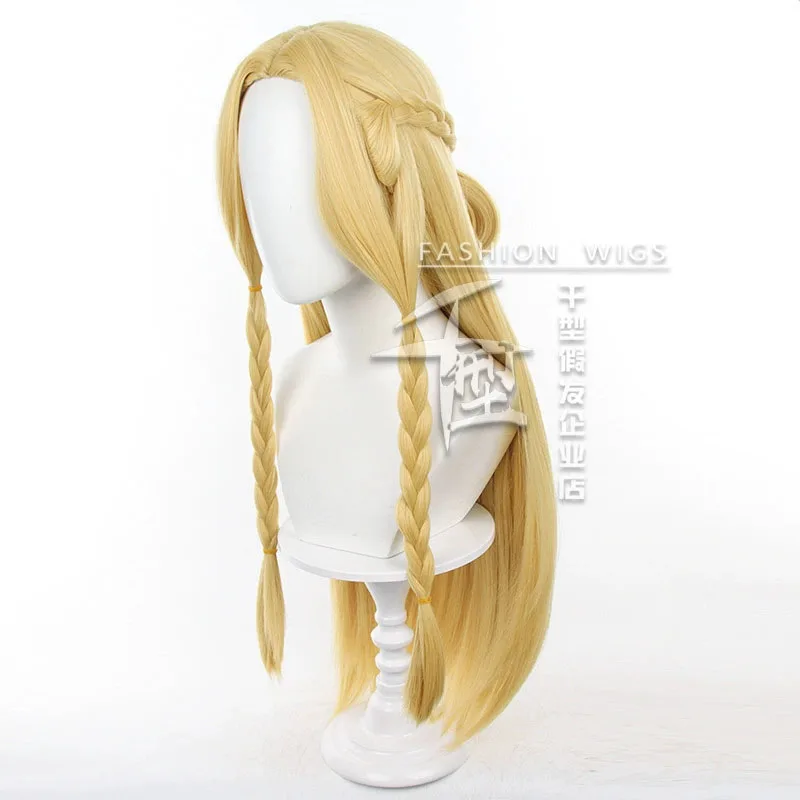 Delicious in Dungeon-pelucas Marcille para mujer, pelo sintético resistente al calor, disfraz de fiesta, 80cm de largo + gorro de peluca gratis