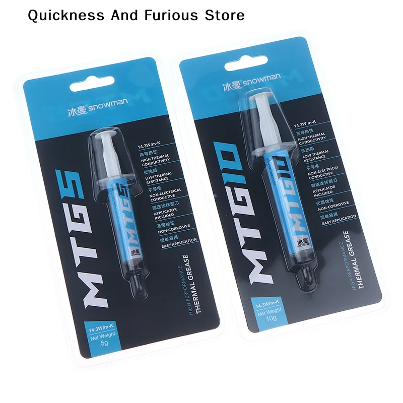 【TO】1Pc 5g/10g Syringe MTG5/MTG10 Thermal Conductive Grease Paste 14.3W/mk For Grease Desktop Computer Laptop Graphics Card Chip